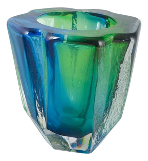 Vintage Organic-Shaped Glass Vase in Blue and Green Tones by Göran Wärff for Kosta Boda, 1970s
