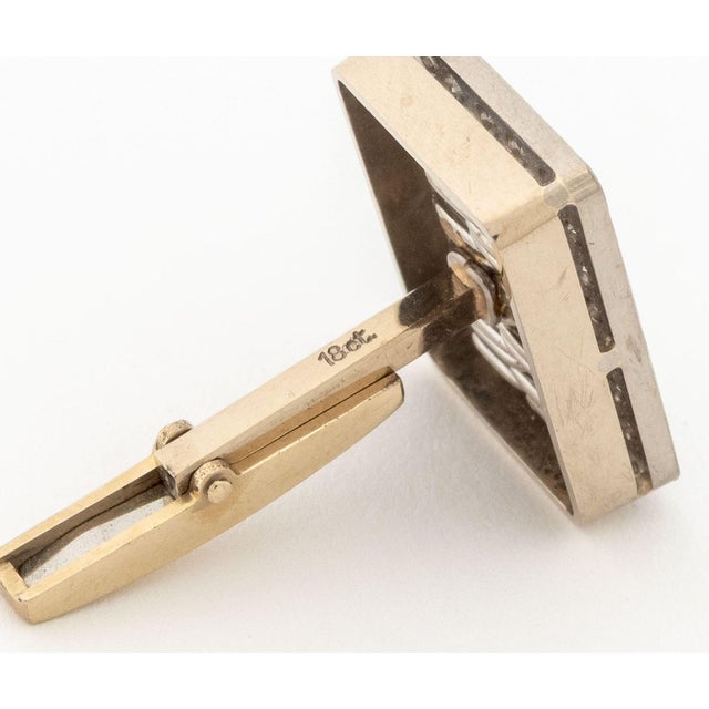 18k White Gold and Diamond Cufflinks For Sale - Image 9 of 10