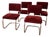 Vintage Burgundy Ribbed Velvet Chrome Cantilever Dining Chairs, Set of 4 For Sale