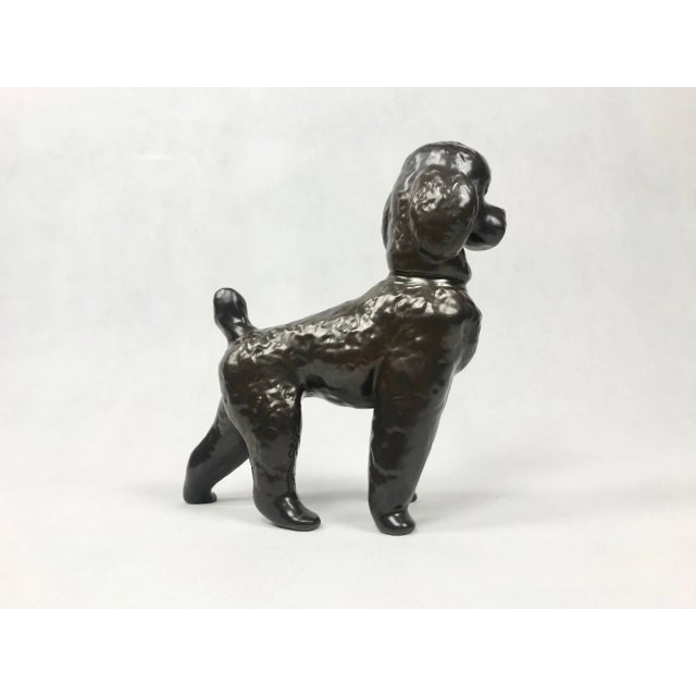 Mid-Century Modern Ceramic Poodle Figurine from Znojmo, 1960s For Sale - Image 3 of 11