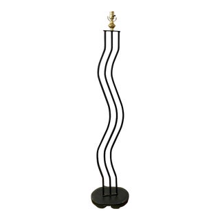 1980s Postmodern Memphis Style Squiggle Wave Floor Lamp For Sale