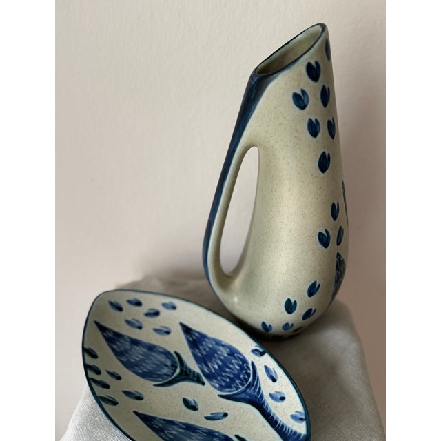 Large Plate and Jug Lupin by Einar Johansen Søholm for Søholm, 1960s, Set of 2 For Sale - Image 5 of 11