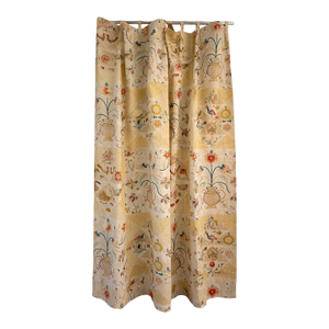 Custom Made Curtain Panel Crewel-Look Embroidered Floral Vase Cotton – Lined & Weighted, 50x54