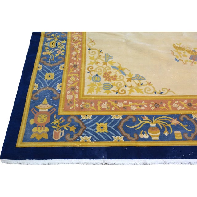 Art Deco Vintage Chinese Art Deco,9'8'' X 13'9'' For Sale - Image 3 of 6