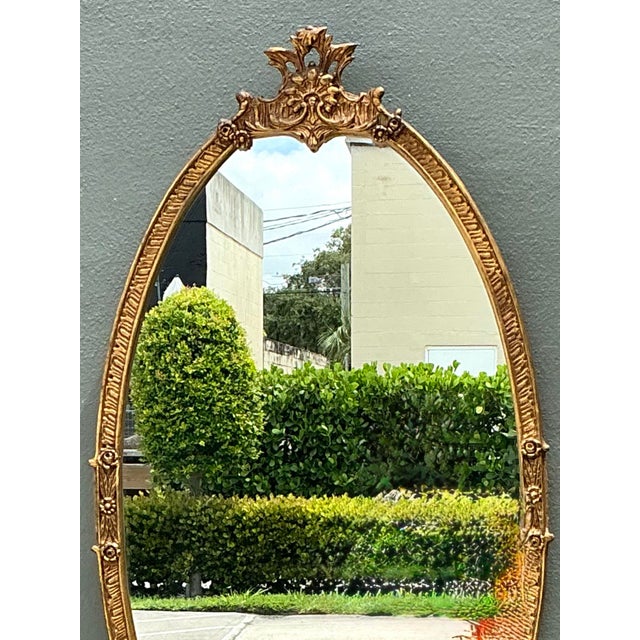 Vintage Rococo Style Gold Frame Mirror For Sale - Image 10 of 12