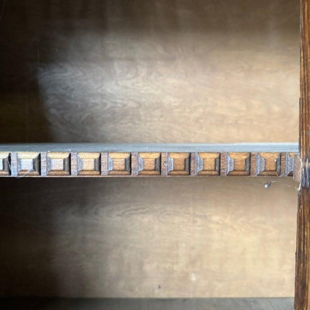 Art Nouveau Oak & Leaded Beveled Glass Bar-Back C1910 For Sale - Image 9 of 14