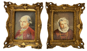 Oil on Copper Portraits by Milot, Italy, 1880s, Set of 2
