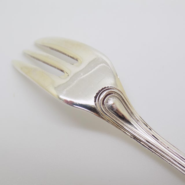 Vintage Italian Handmade Genuine Silver Dessert / Fromage / Cheese Fork For Sale - Image 6 of 10