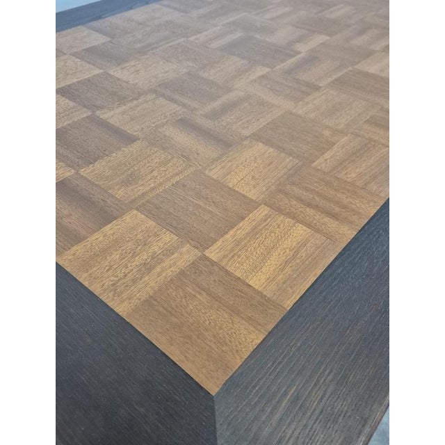 Breton Extendable Table in Carved Oak with Parquet Top For Sale - Image 4 of 14