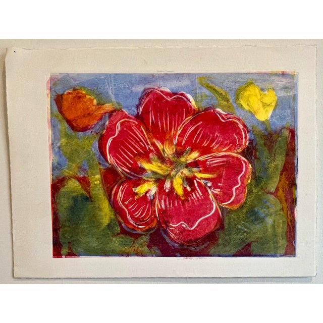 20th Century Arts & Crafts Style Botanical Woodblock Print Beautiful woodblock print by California artist Arnold Grossman...