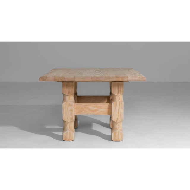 1970s French Brutalist Oak Coffee Table For Sale - Image 4 of 18