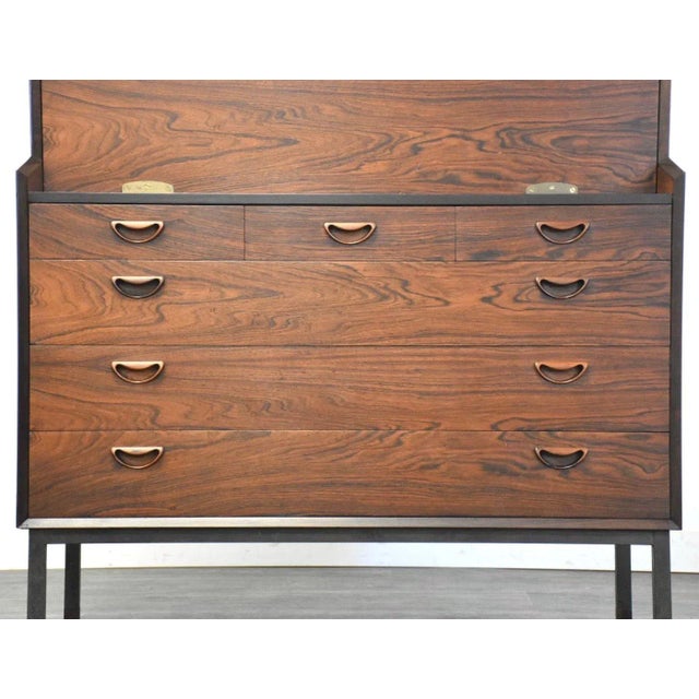 Brown Peter Hvidt & Orla Mølgaard-Nielsen Danish Rosewood Secretary Desk For Sale - Image 8 of 11