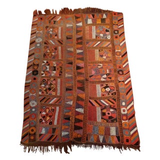 Boho Chic Abstract Rug from India - 5'1" X 8' For Sale