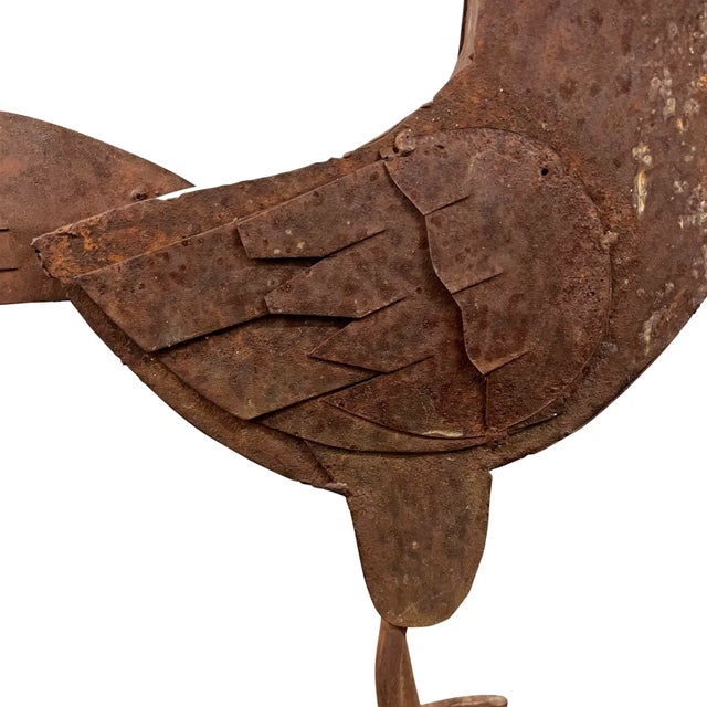 Folk Art Hand-Made Iron Rooster For Sale - Image 9 of 13