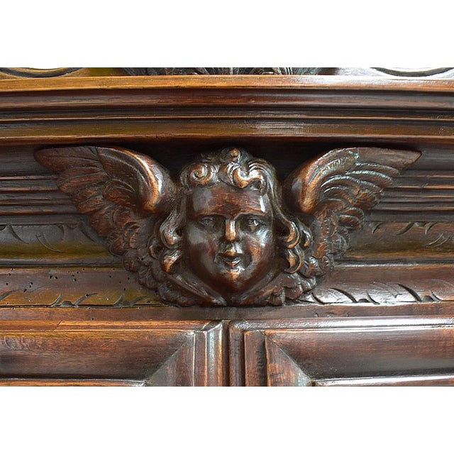 Small Gothic Walnut 2-Part Buffet, 19th Century For Sale - Image 11 of 18
