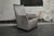 Bjork Studio Modern Armchair With Curved Arms in Crushed Velvet Taupe For Sale - Image 4 of 5