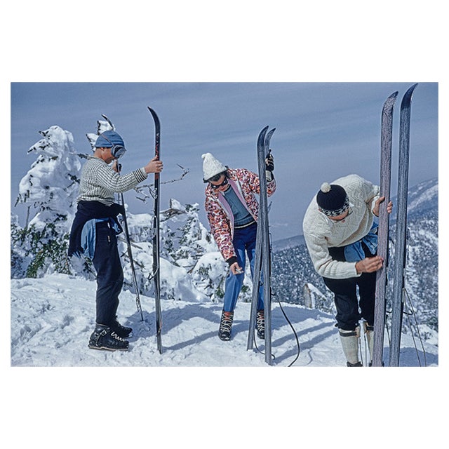 Slim Aarons, Skiers on the Slopes of Sugarbush, Limited Edition Estate Stamped Digital Print For Sale