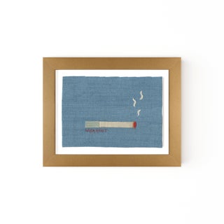 Lorraine The Seafoam Cigarette by Willa Heart in Gold Frame, Mini Art Print For Sale