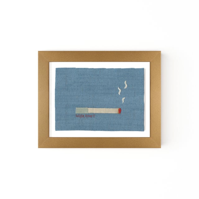 Lorraine The Seafoam Cigarette by Willa Heart in Gold Frame, Mini Art Print For Sale