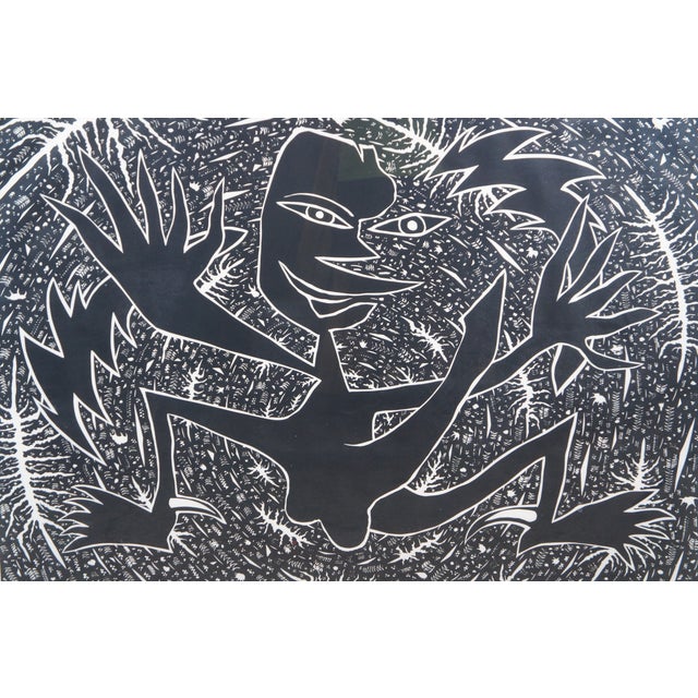 1990s James Surls 'He He He' Expressionist Linocut Print Printers Proof Modernism 56" For Sale - Image 4 of 15