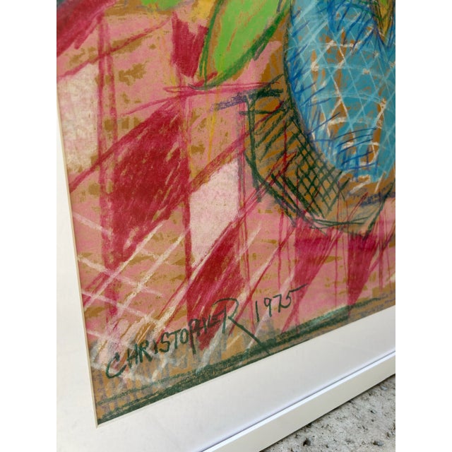 Paper Vintage Still Life Pastel Drawing, Christopher 1975 For Sale - Image 7 of 12