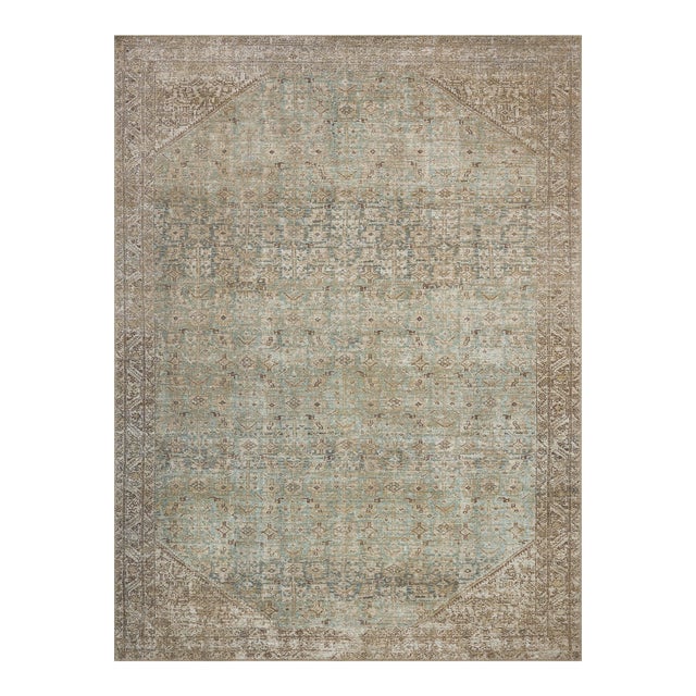 Amber Lewis x Loloi Cambria Aqua / Natural 2'-6" x 12'-0" Runner Rug For Sale