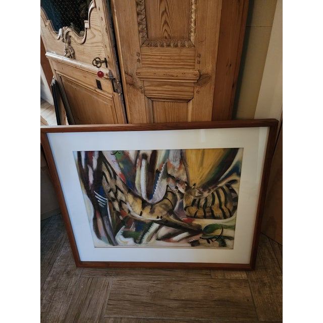 Drawing/Sketching Materials Isabel Stensland Pastel Animal Drawing For Sale - Image 7 of 9