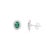 Zambian Emerald Diamond Halo Stud Earrings in 14k Gold- A Pair Gift for Mom For Sale - Image 4 of 14