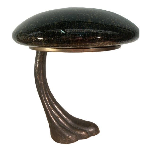 Art Deco Murano Bubble Glass Mushroom Lamp For Sale