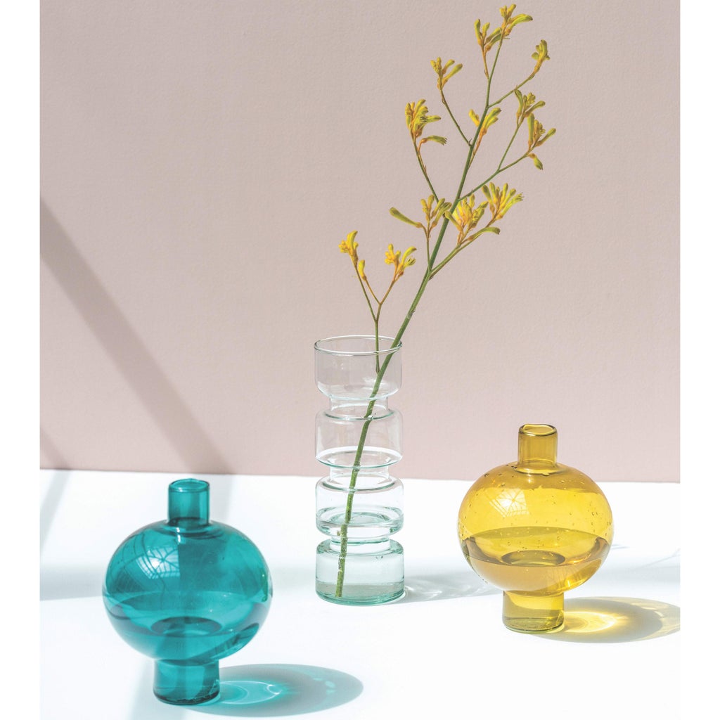 Unregelmäßige Glasvase Aus Recyceltem Glas - Mittelmeer-Stil, Handgefertigt, In Verschiedenen Farben