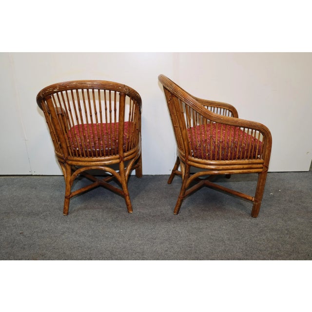 Mid Century Bamboo & Rattan Club Chairs - a Pair | Chairish