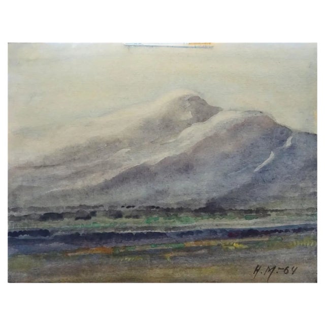 Herberts Mangolds, Landscape, 1964, Watercolor on Paper For Sale