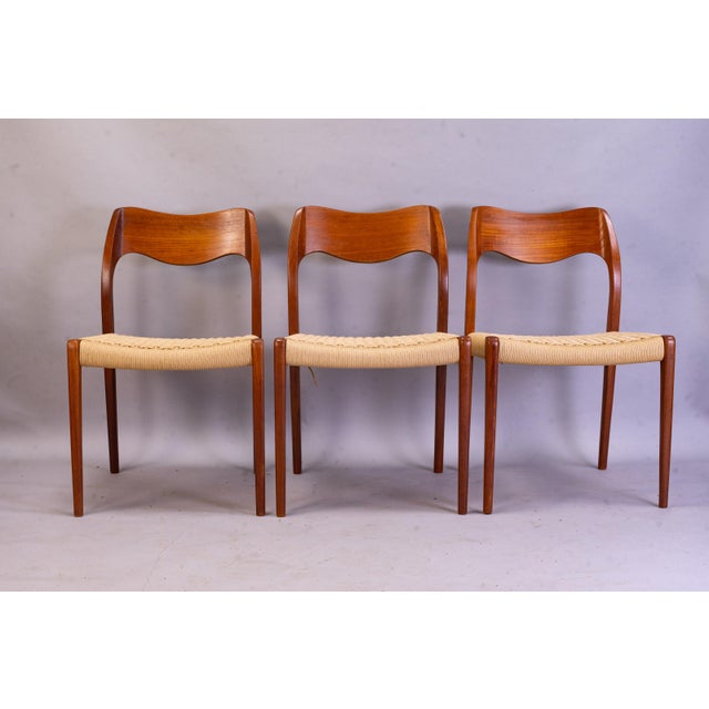 Teak Model 71 Dining Chairs by Niels Møller for J. L. Møllers, 1960s, Set of 6 For Sale - Image 4 of 18