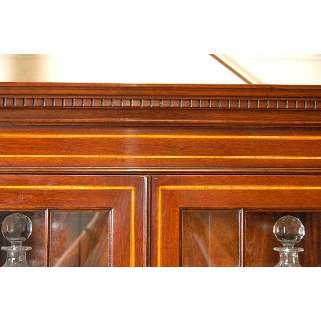 Regency Sheraton Breakfront Bookcase with Mahogany Inlay For Sale - Image 4 of 16