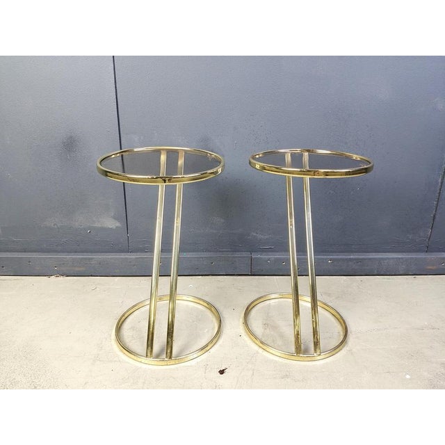 Vintage Brass Side Tables, 1970s, Set of 2 For Sale - Image 9 of 11