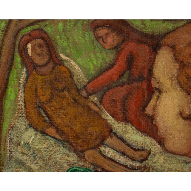 Philip Standish Read (American, 1927-2000), Seated Female Nude, Oil on Canvas, depicting a nude woman and bowl of fruit,...