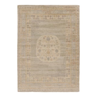 Modern Classics Khotan Style Medallion Natural Silk Rug by Rug & Kilim For Sale