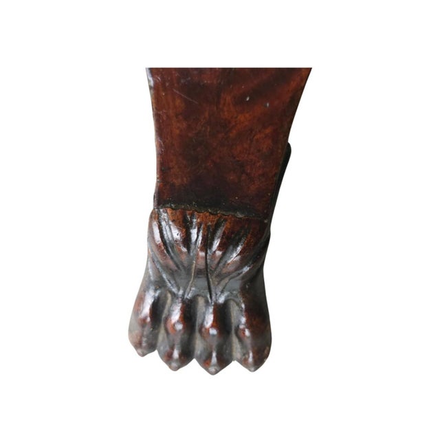 19th C. George IV Partial Ebonized Bookmatched and Carved Mahogany Sewing Stand For Sale - Image 11 of 11