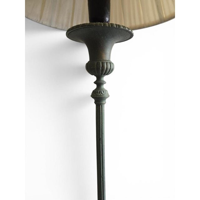 Gold Romanesque Revival Bronze Floor Lamp with Archaeological Green Patina, 1950s For Sale - Image 8 of 12