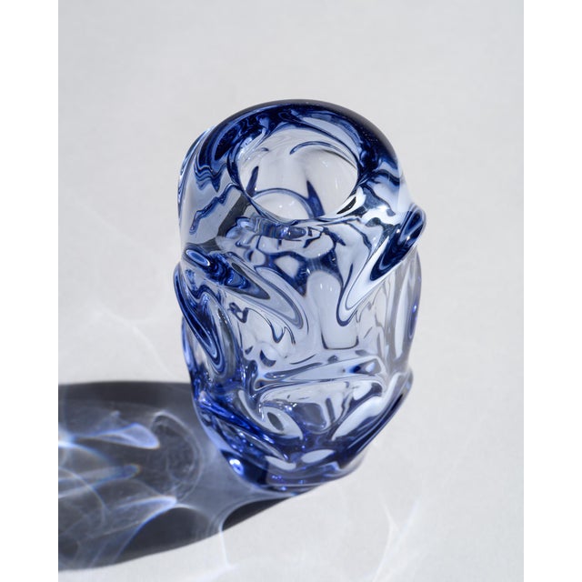 Lilac and Blue Glass Vases attributed to Jan Beranek for Skrdlovice, 1960, Set of 2 For Sale - Image 16 of 18