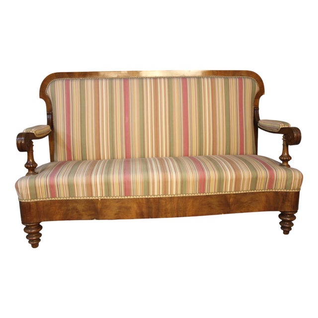 Antique Piedmontese Upholstered Sofa, 1850 For Sale