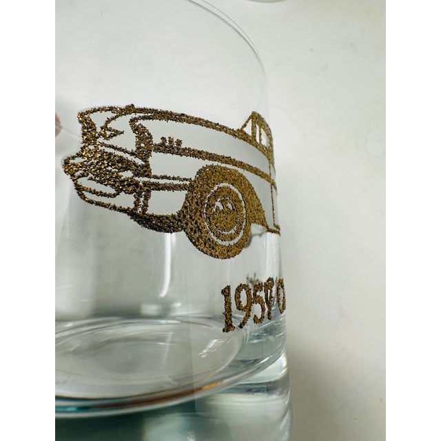 1960s Mid-Century Dusseau Collection 22k Gold Classic Car Rocks Glasses - Set of 6 For Sale - Image 11 of 13