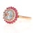 Contemporary 3.57 Carat Natural Tourmaline Sapphire Diamond Rose Gold Cocktail Ring, Size 7 For Sale - Image 3 of 6