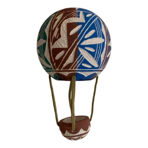 Contemporary Native American Acoma Pottery Hot Air Balloon Ornament by Gwen Patricio