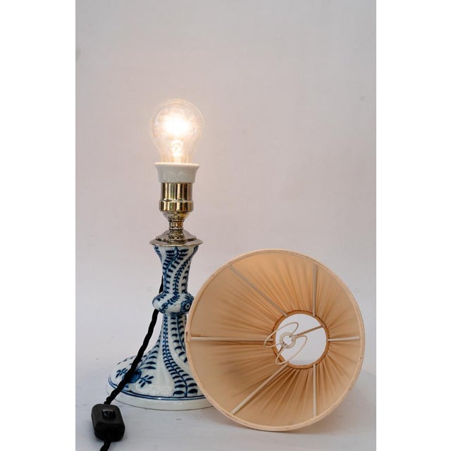 Table Lamp with Fabric Shade from Meissen Porcelain, Germany, 1950s For Sale - Image 14 of 16