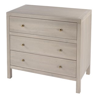 Nora 34 in. W Wood 3 Drawer Chest, Antique Taupe For Sale
