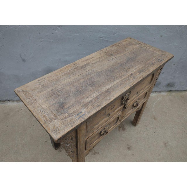 Farmhouse Antique Chinese Elm Shanxi Province Hall Cabinet/Altar Table For Sale - Image 3 of 5