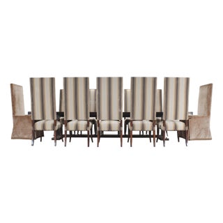 Ferrell + Mittman Art Deco Style Dining Table and 12 Chairs For Sale
