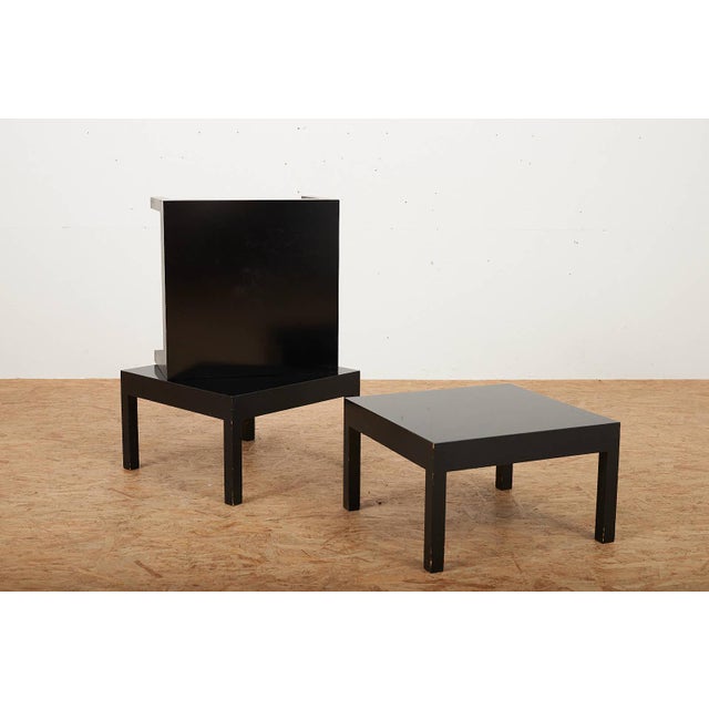 Vintage Nesting Tables in Wood Lacquered Black by Ulrich P. Wieser for Wohnbedarf, 1958, Set of 3 For Sale - Image 10 of 17