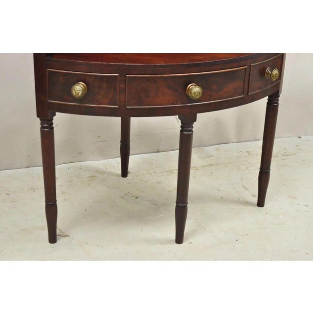 Brown Antique Georgian Mahogany Bathroom Corner Washstand Sink Side Table With Drawer For Sale - Image 8 of 12